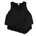 thumbnail image 1 of bar III Blouse en Tricot Superposé pour Femmes, Noir, Petit, 1 of 2
