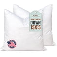 thumbnail image 1 of Pillowflex Synthetic Down Alternative Pillow Inserts for Shams - Comfy Pillows for Sleeping, Perfect Pillow & Best Sleeping Pillows, Handmade Down Alternative Throw Pillow Inserts - (15x15 Set of 2), 1 of 4