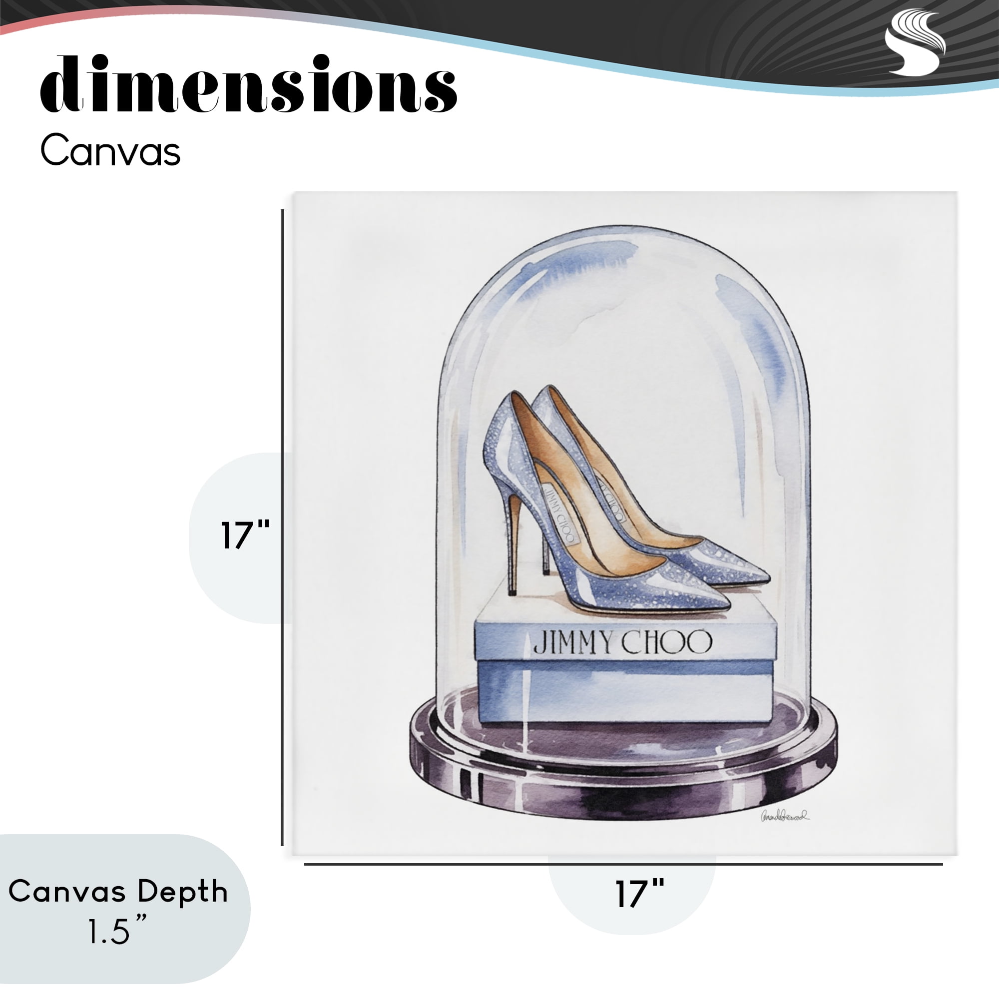 Stupell Industries Elegant Shoes in Bell Jar Canvas Wall Art, design by Amanda Greenwood