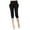 #081-Black, variant on Women's Stretch Harem Pants - Plus Size Slimming Cropped Trousers with Elastic Waist & Casual Comfort Fit