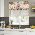 thumbnail image 4 of Gnomes Pumpkin Fall Curtain Valances for Windows, Kitchen Valance Window Treatments Panel 2 Pack, Thanksgiving Branches Maple Leaves Rod Pocket Short Curtains for Bathroom Bedroom 60 x 18 Inch, 4 of 8
