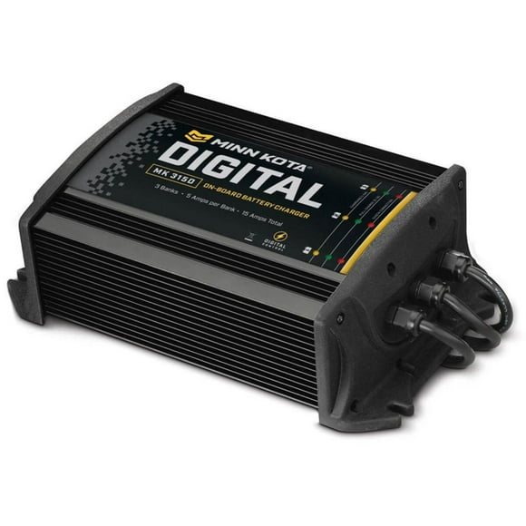 Minn Kota Battery Charger 1823155 MK 315 D; On-Board; 3-Bank Charger; On-Shore AC; 5 Amp Charging Current Per Bank; Waterproof; 270 Watt; 10-12 Hours Charging Time
