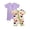 Lavender/Green Chicken, variant on Bow Dream Baby Girl Romper 2 pack Bamboo Rayon Baby Clothes Baby Girl Short Sleeve Jumper Baby Girls’s One-Piece Rompers Summer 12-18 Months