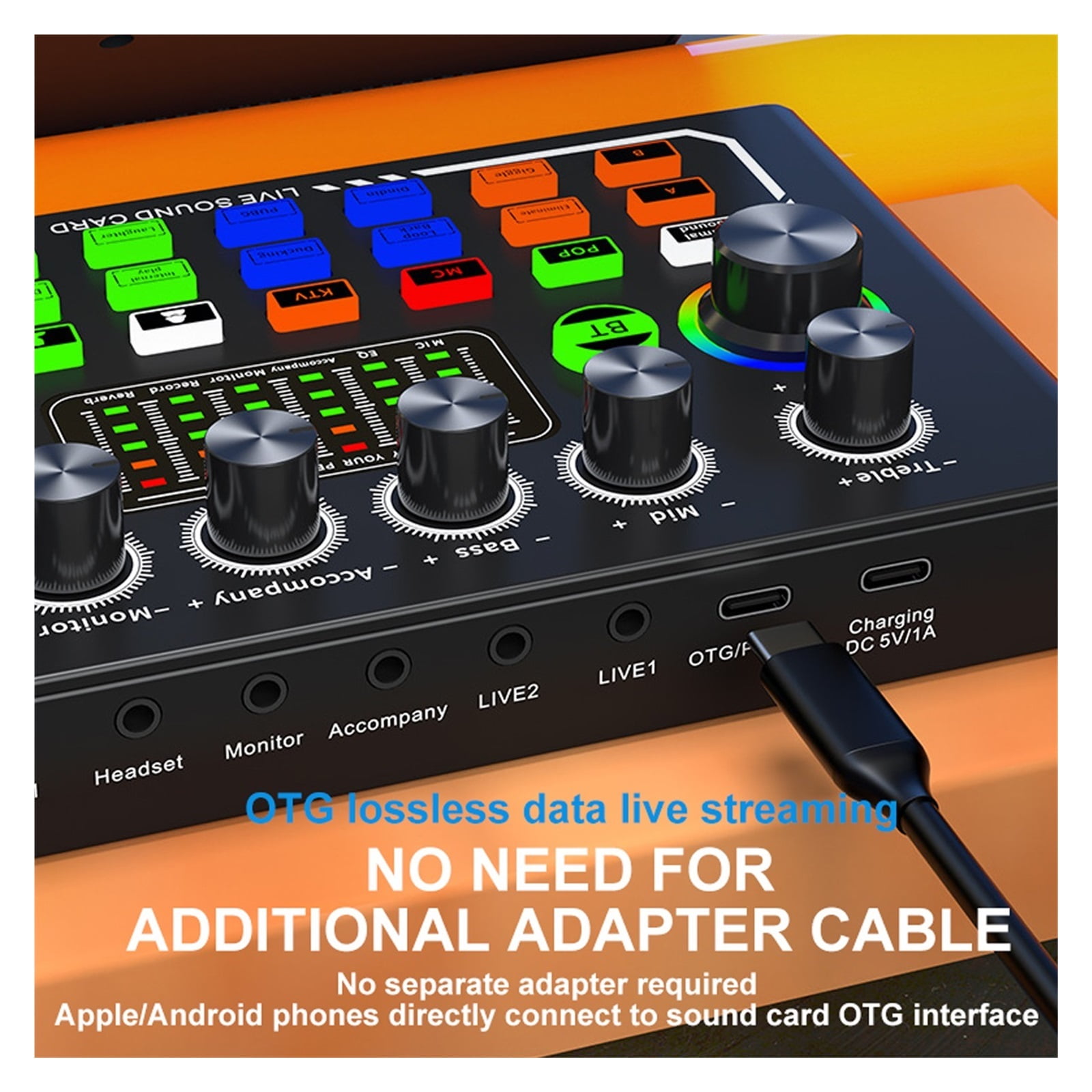 Podcast Equipment Bundle with Studio Microphone, Live Sound Card with DJ Mixer Effects