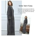 thumbnail image 3 of Oksun Womens Zip up Bathrobes Long Plush Fleece Warm Dressing Robe Gray M, 3 of 6