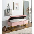 thumbnail image 3 of Lumisource Midas Contemporary/Glam Storage Bench in Gold Steel and Pink Velvet, 3 of 11