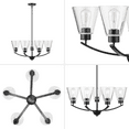 thumbnail image 6 of Prominence Home Fairendale Matte Black 5-Light Chandelier with Clear Glass, 6 of 14