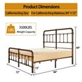 thumbnail image 5 of Metal California King Size Bed Frame with High Headboard,Durable and Stable,14 Inches High,Noise-Free,Reinforced for Underbed Storage Space,Easy Assembly-Brown, 5 of 6