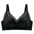 thumbnail image 4 of Athletic Bras for Women Padded Bra Feature V-Neck T-Shirt Bra Style W-1439 Black XL, 4 of 4