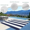 thumbnail image 4 of Fsddascl Blue Stripes Outdoor Rug for Patio/Deck/Porch, Non-Slip Large Area Rug 5 x 8 Ft, Simple Blue White Texture Indoor Outdoor Rugs Washable Area Rugs, Reversible Camping Rug Carpet Runner, 4 of 5