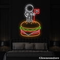 thumbnail image 3 of Glowneon Astronaut On The Hamburger Neon Sign, Hamburger LED Sign, Restaurant Fast Food Décor, 3 of 5
