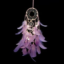 Worgeous Creative Spider Web Dream Catcher Home Dream Network Decoration Pendant Car Ornaments(Purple Finished Product with Light)