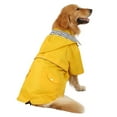 thumbnail image 3 of HDE Dog Raincoat Double Layer Zip Rain Jacket with Hood for Small to Large Dogs Yellow XL, 3 of 7