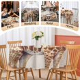 thumbnail image 5 of Round Tablecloth Vintage Watercolor Waterproof Oil Proof Polyester Table Cloth Cover Decor for Home Dining Outdoor,Patio,Parties, 60" Dia. Giraffe Texture Brown, 5 of 9