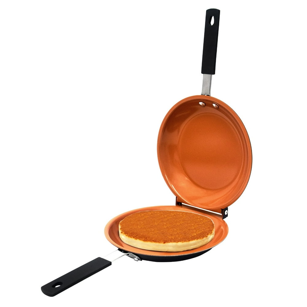 Gotham Steel Double Pan Nonstick Copper Easy to Flip Pan with Rubber