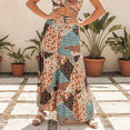 thumbnail image 4 of SOMER Womens Summer Skirt Floral Print Boho Maxi Skirt Elastic High Waist Pleated Ruffle Flowy Long Skirts XL, 4 of 6