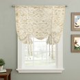 thumbnail image 2 of Beige Flowers Balloon Curtains for Windows, Bedroom Curtains 54 Inch Length, Spring Floral Farmhouse Retro Art Tie Up Curtains Panels Thermal Insulated Bathroom Curtains Window 42"x54", 2 of 8