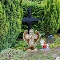 thumbnail image 3 of Darzheoy Cross Memorial Stone Grave Marker, Resin Jesus Cross Angel Wings Headstone Cemetery Outdoor Garden Patio Lawn Decor, Memoirial Gifts for Loss of Loved One, 3 of 6