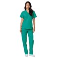 thumbnail image 4 of Adar Universal Unisex Scrub Set - Unisex V-Neck Scrub Top & Tapered Drawstring Scrub Pants, 4 of 7