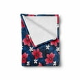 thumbnail image 2 of Navy and Blush Soft Flannel Fleece Throw Blanket, Exotic Flora Pattern Hibiscus Plumeria Blossoms Hawaiian, Cozy Plush for Indoor and Outdoor Use, 50" x 70", Navy Blue Dark Coral, by Ambesonne, 2 of 6