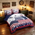 thumbnail image 2 of Manfei American Flag Twin Bedding, Retro 250 Anniversary Bedding Comforter Set, Red Blue White, Navy Reversible 7 Pieces, 2 of 6