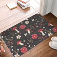 thumbnail image 4 of Rateoe Fly Agaric and Flowers Pattern Flannel Door Mat Indoor Outdoor Entrance, Waterproof All-Weather Doormat,Fade Resistant, Low Profile Entryway Mat 16x24in, 4 of 7