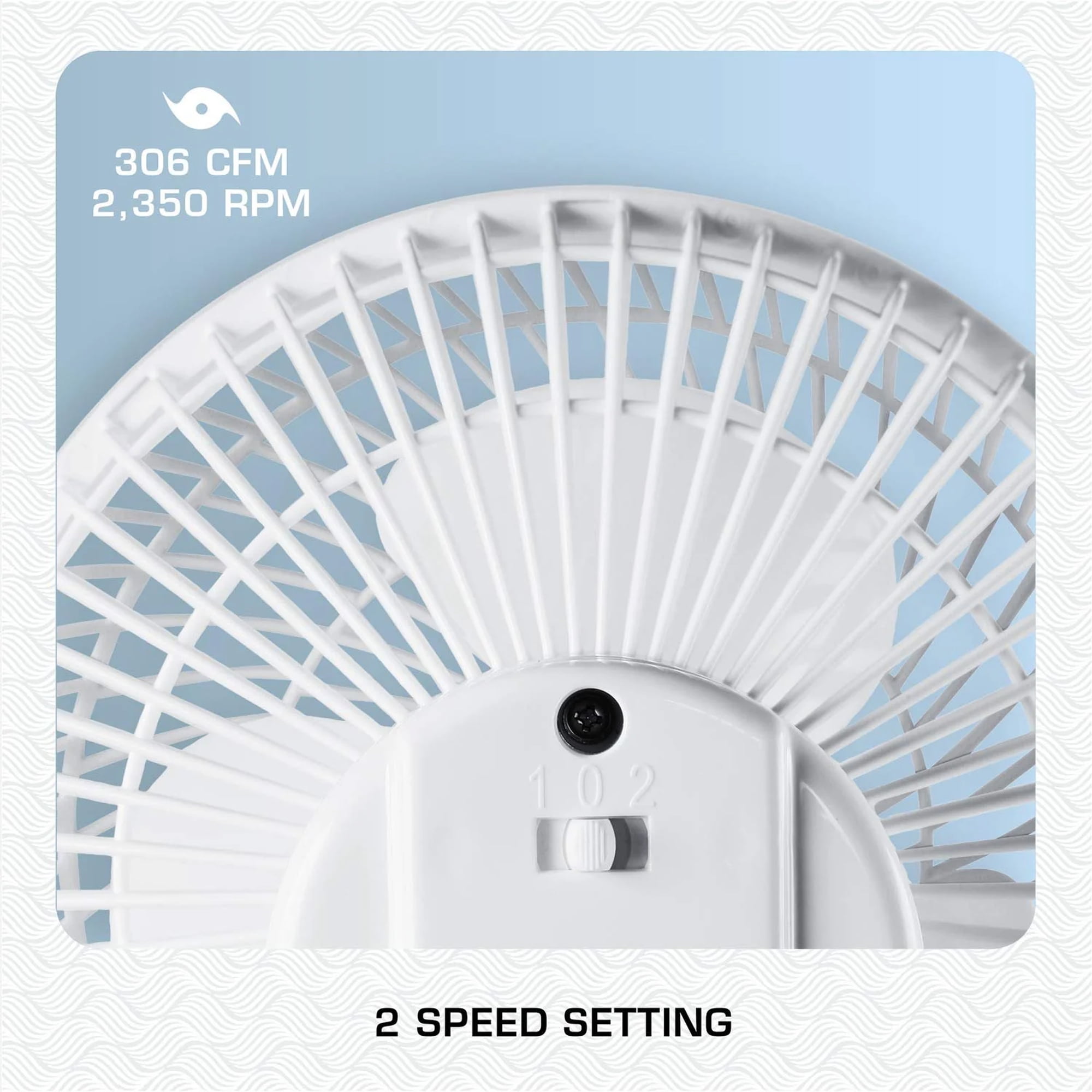 Hurricane Classic  6" Clip Fan 2 Speed Table Fan w/ Adjustable Tilt, White