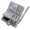 thumbnail image 3 of CHUANK Women‘s Small Bifold Leather wallet Rfid blocking Ladies Wristlet with Card holder id window Coin Brown, 3 of 6