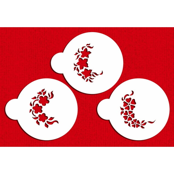 Designer Stencils C349 Mini Floral Sprays Cookie Stencils, Beige/semi-transparent