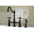 thumbnail image 2 of Kingston Brass KS1275BEXBS Essex Bridge Kitchen Faucet with Brass Sprayer, Oil Rubbed Bronze, 2 of 5