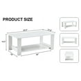 thumbnail image 2 of Yoneston Rectangular Coffee Table with Double Layered for Living Rooms Bedrooms Study Rooms, Medium Size White, 2 of 16