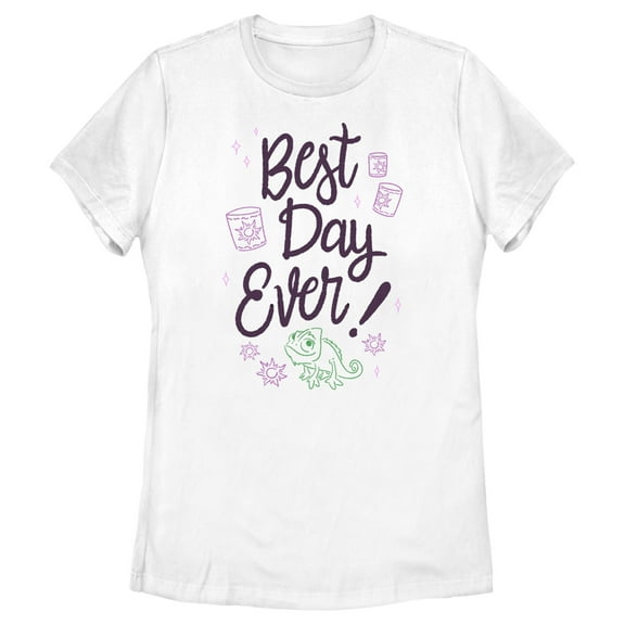 Women's Tangled Best Day Ever Pascal  Graphic Tee White 2X Large