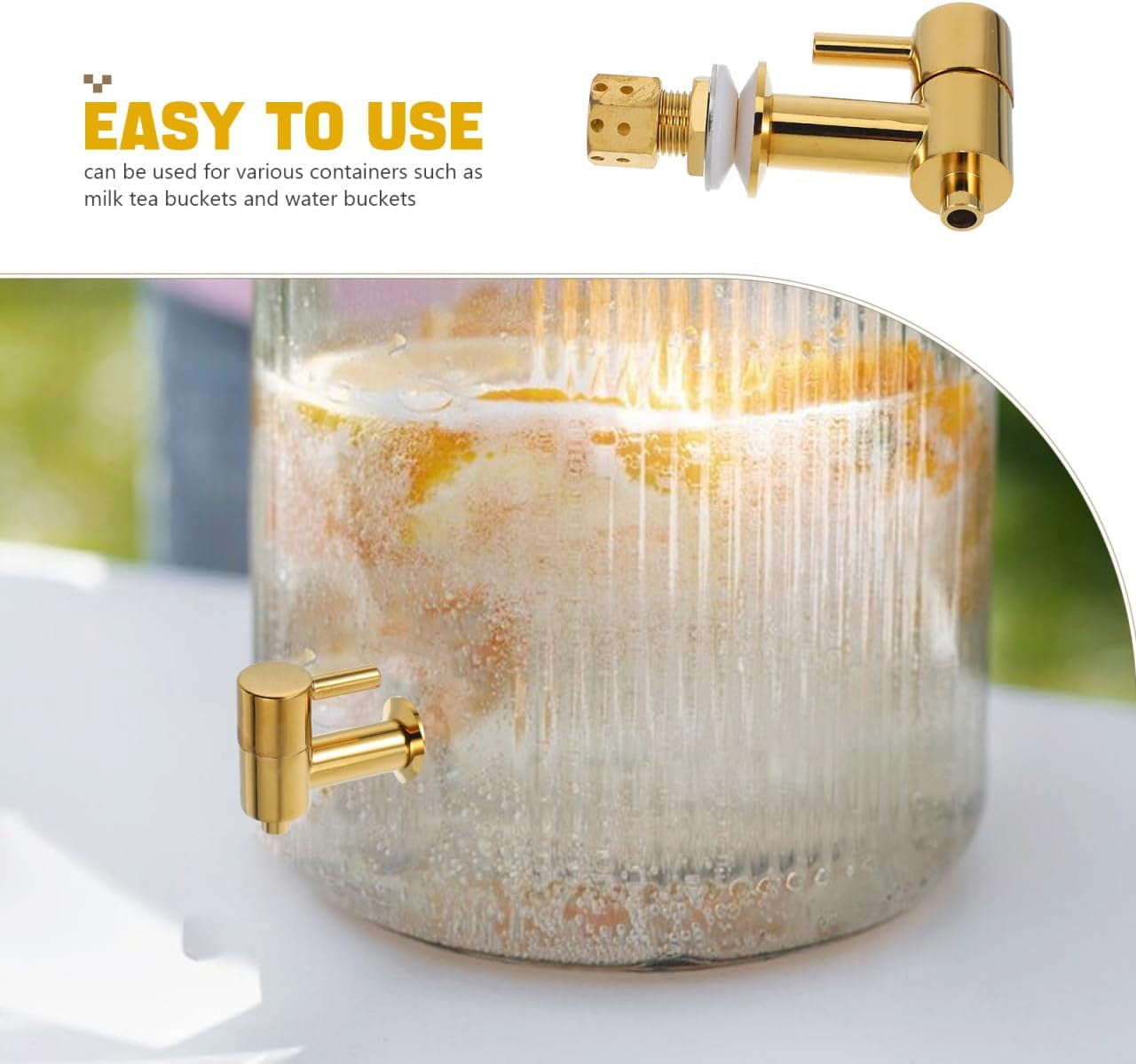 ABCISI Juice Dispenser Spigot Replacemen, Copper Beverage Dispenser Faucet Cooler Tap for Smooth Flow for Parties and Events, Reliable Replacement Wide Compatibility Water Jug Spigot