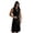 Black, variant on LEKWK Renaissance Hooded Cloak Men Sleeveless Medieval Surcoat with Belt Soft Casual Viking Tunic Wizard Cloak Halloween Costume