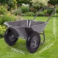 thumbnail image 4 of Kicctian Heavy Duty Dual Wheel Garden Cart – 600 lb Capacity, 4 Cu Ft Tub – Utility Hand Trolley for Lawn, Yard & Outdoor Work, Gray, 4 of 7