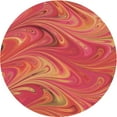 thumbnail image 1 of Ahgly Company Machine Washable Indoor Round Transitional Bright Orange Area Rugs, 8' Round, 1 of 7