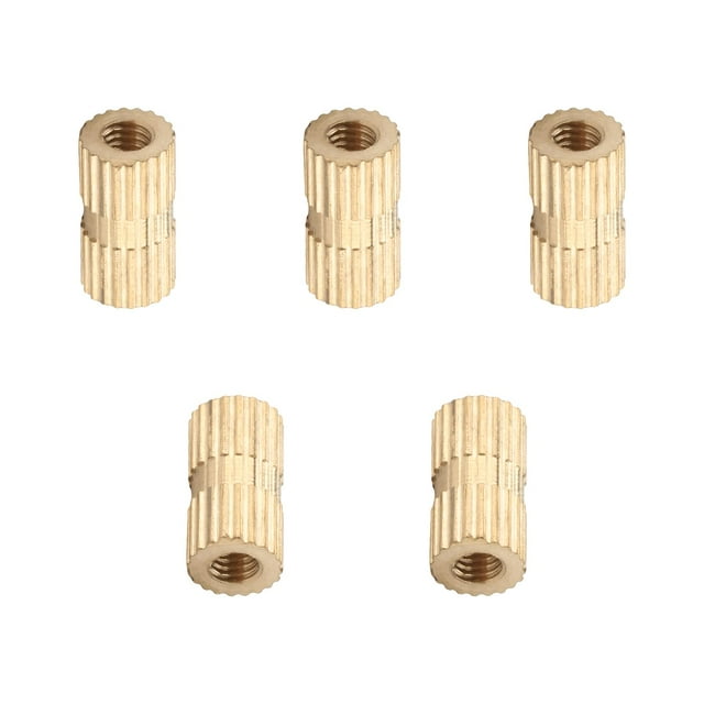 HUGFEGWE M3x10mm Female Thread Knurled Nuts Hx5mm OD Brass Threaded Insert Embedment Nuts Hydraulic Welded Joint Injection Molding Assortment Kit for 3D Printing Injection Molding 20PCS UA824-6520