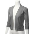 thumbnail image 2 of TheLovely Women's Plus Size 3/4 Sleeve Solid Open Front Cropped Bolero Shurug Light Cardigan, 2 of 5