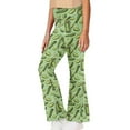 thumbnail image 2 of DISNIMO Green Gherkin Festival Girls Bell Bottom Stretchy Knit Pants Fall Flare Ribbed Bootcut Leggings 11-12 Years Kids Yoga Pants for Girls Flare Leggings with 2 Pockets, 2 of 7