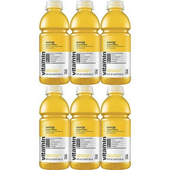 Vitamin Water Energy - Tropical Citrus, 20 Fl Oz Bottle (Pack of 6, Total of 120 Fl Oz)