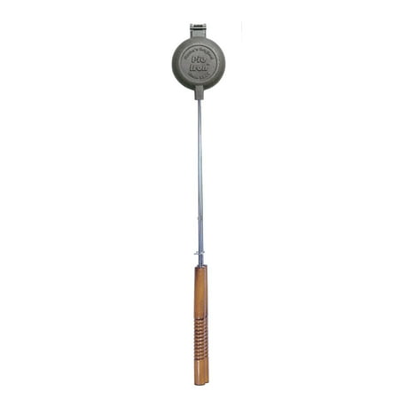 Romes #1805 Round Pie Iron with Steel and Wood Handles Multi-Colored