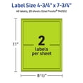 thumbnail image 6 of Avery Printable Rectangle Labels, Bright Green, 4.75" x 7.75", 40ct, 6 of 11
