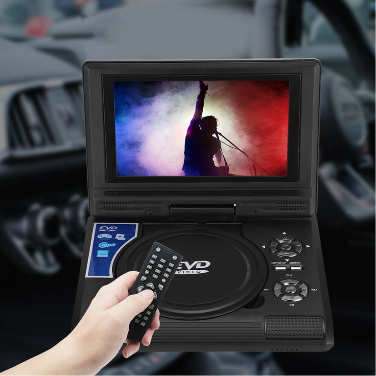 7inch Portable DVD DVD-RW CD CD-R/RW EVD VCD Player with Remote