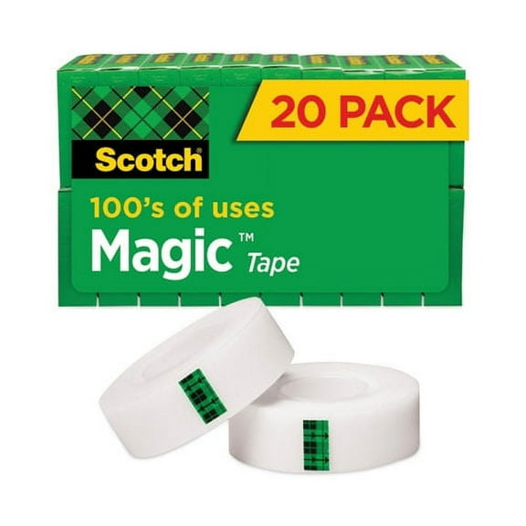 Magic Tape Value Pack, 1" Core, 0.75" X 83.33 Ft, Clear, 20/pack | Bundle of 5 Packs