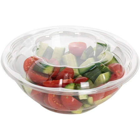 

24 Oz Disposable BPA Free Salad Containers with Lids inClear Plastic Disposable for a Fresh Airtight Seal Portable Serving Bowl Set for Meal Prep & Preserve Freshness s: (Qty=50)