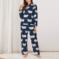 thumbnail image 2 of Fotbe Pig 1 Conjunto de Pijama de Manga Larga para Mujer con Estampado, Ropa de Dormir de 2 Piezas, Conjunto de Casa Suave y Cómodo con Bolsillos-Small, 2 of 7