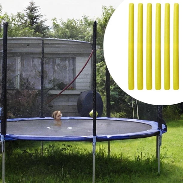 6 fundas de espuma para postes de trampolín y acolchado de tubo de espuma para tubos. Amarillo