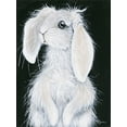 thumbnail image 2 of Hollihocks Art 12x14 Black Ornate Wood Framed with Double Matting Museum Art Print Titled - Bunny, 2 of 4