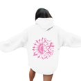 thumbnail image 4 of Womens Oversized Hooded Sweatshirt Long Sleeve Pink Ribbon Graphic Cancer Awareness Hoodies Casual Comfy Pullover Fall Tops 2025, 4 of 5