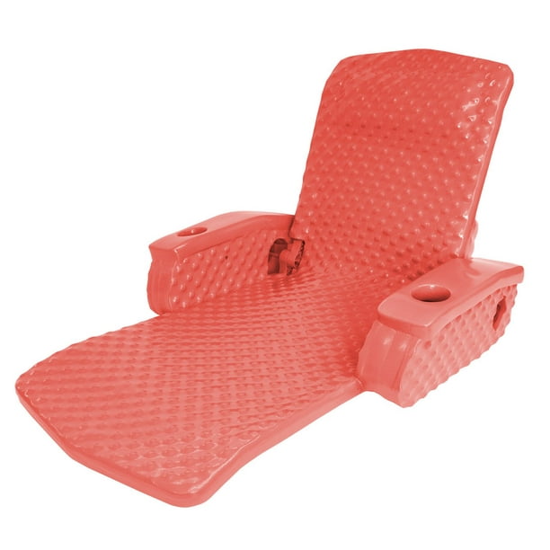 TRC Recreation Swimming Pool Soft Adjustable Folding Chair Lounge Float, Red - Walmart.com